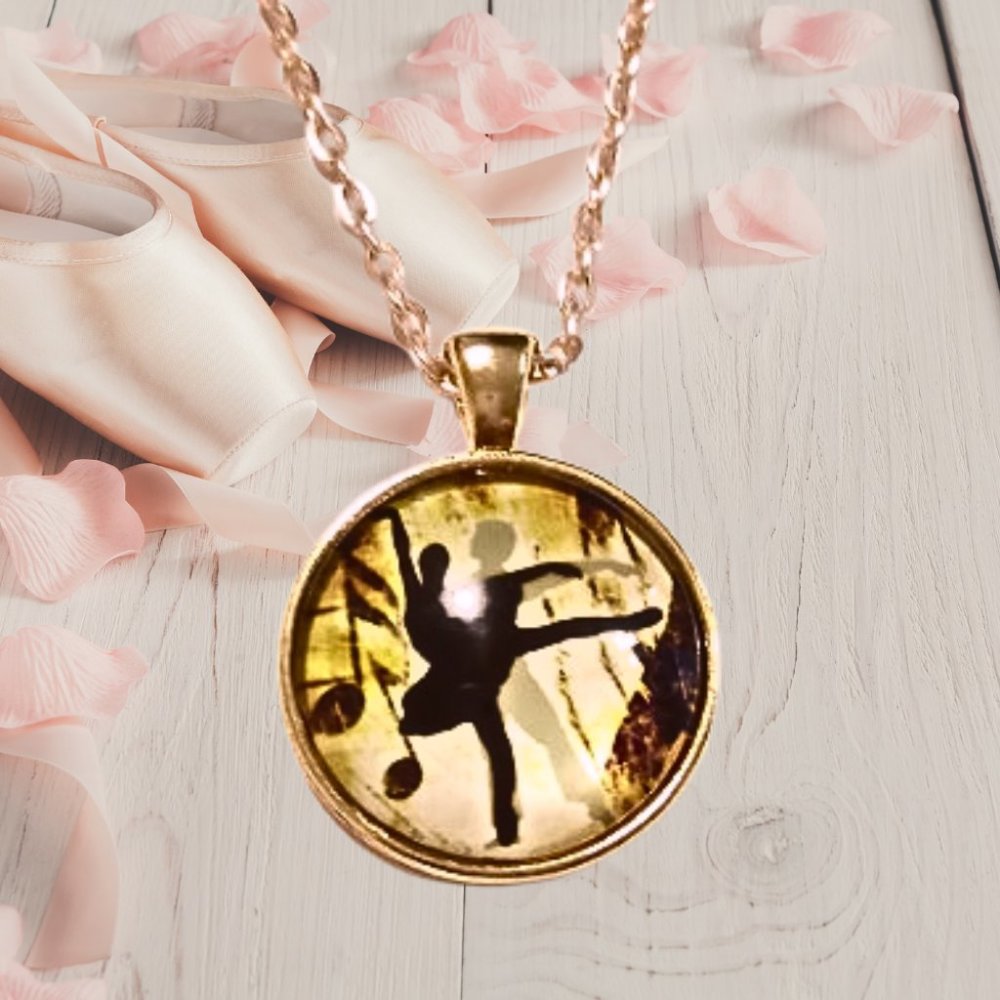 Romantic Ballet Dancer Rose Gold Necklace